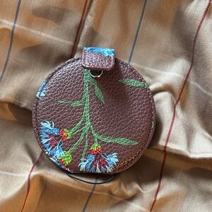 Floral Brown Leather pocket mirror by Vera Bradley